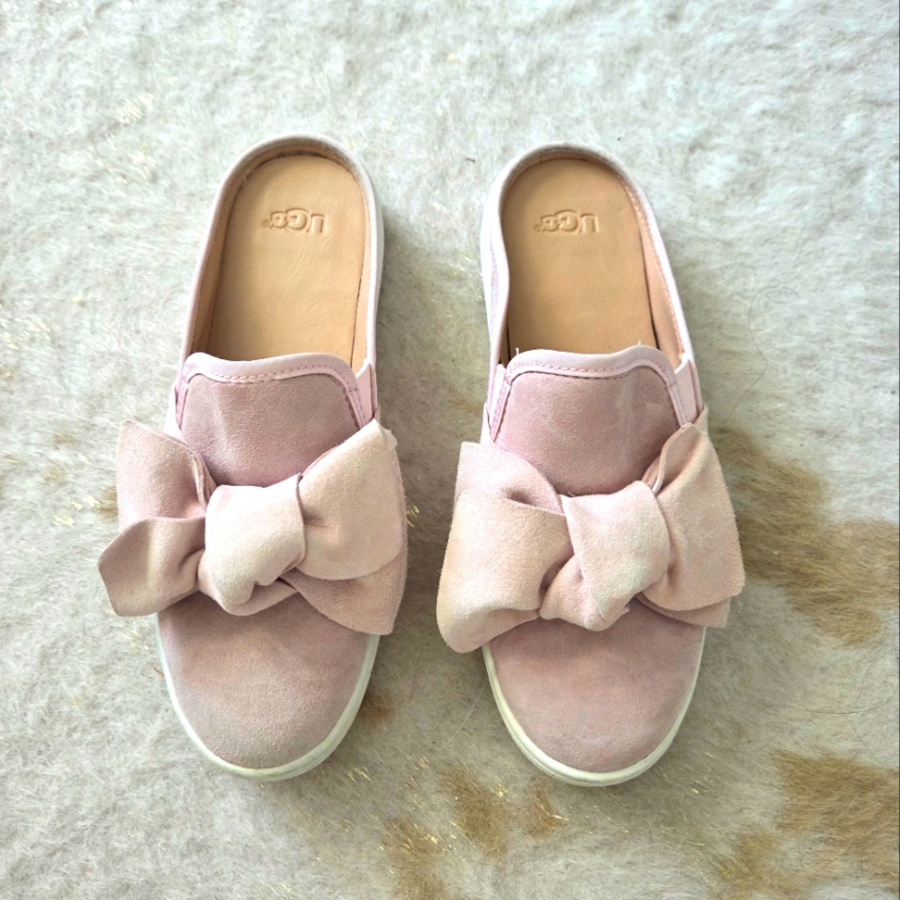 Ugg Luci Bow pink suede slip on "sneakers"